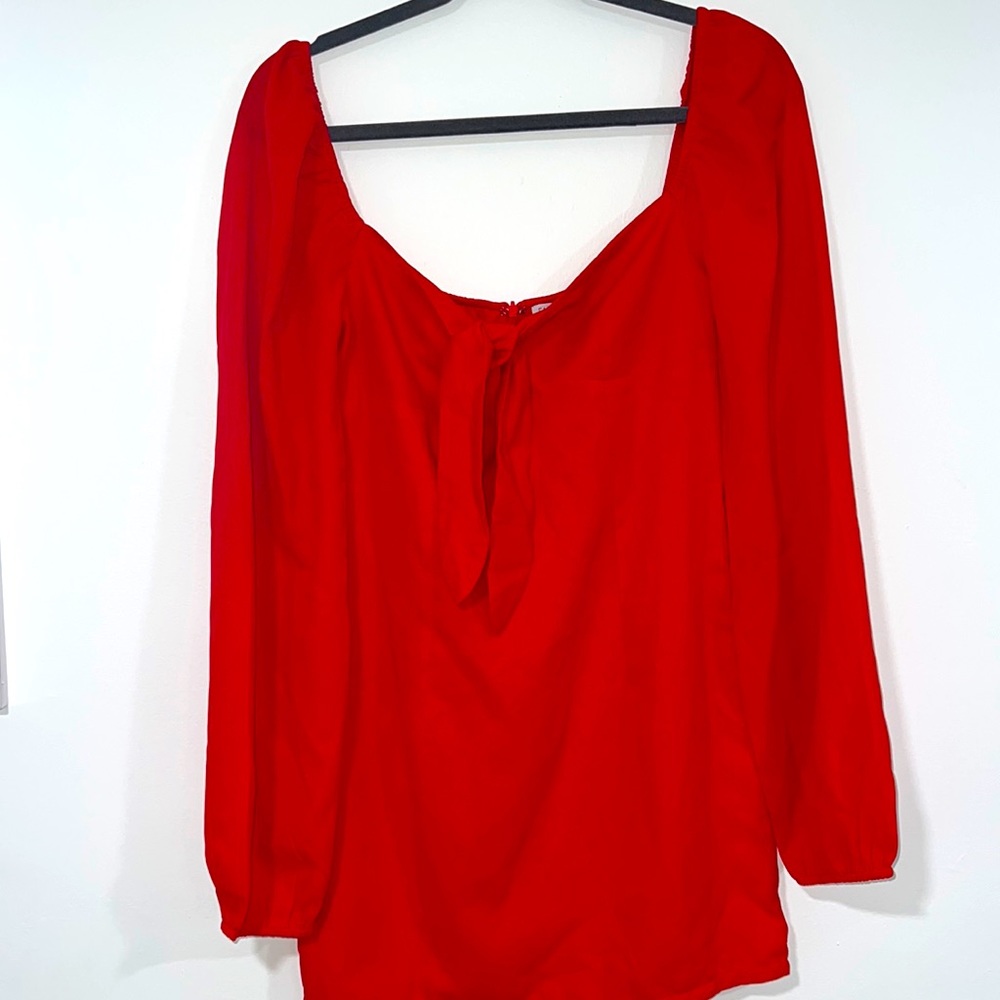 Fashion Nova red long sleeve dress sz M